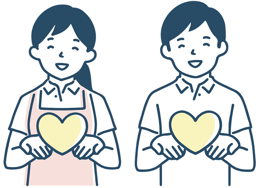 想いを届ける男女のイラスト
